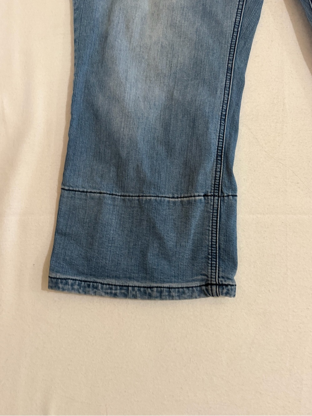 Venezia Wide Leg Cropped Jeans Size 18 Light Wash Denim Cuffed Capris - Picture 3 of 6
